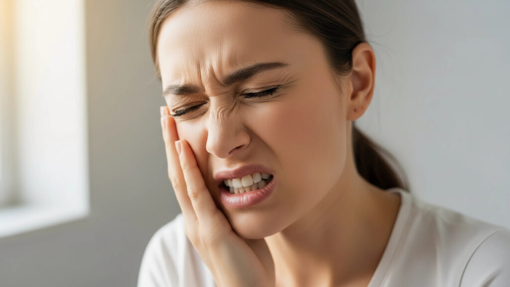 歯がしみている女性