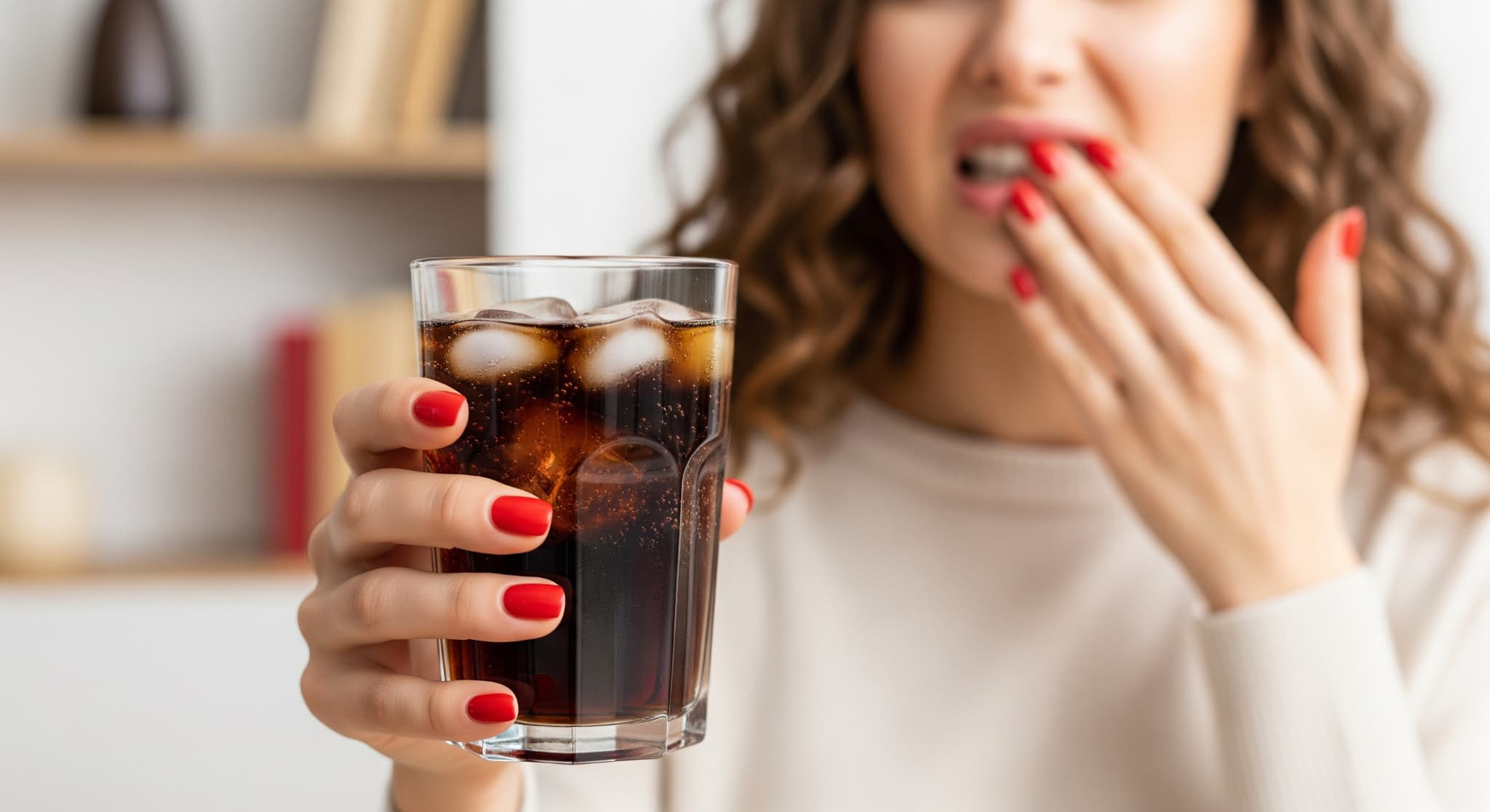 ホワイトニングをやりすぎて知覚過敏になった女性